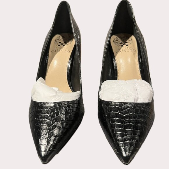 Vince Camuto Avaden Black Crocodile Pumps, 7 - Picture 5 of 12